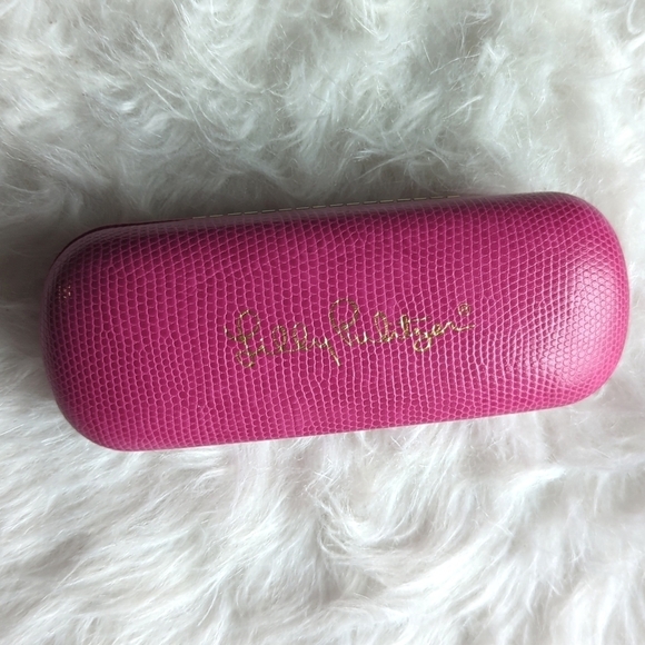 Lilly Pulitzer Pink Pebbled Leather Eyeglasses Case - Picture 4 of 10